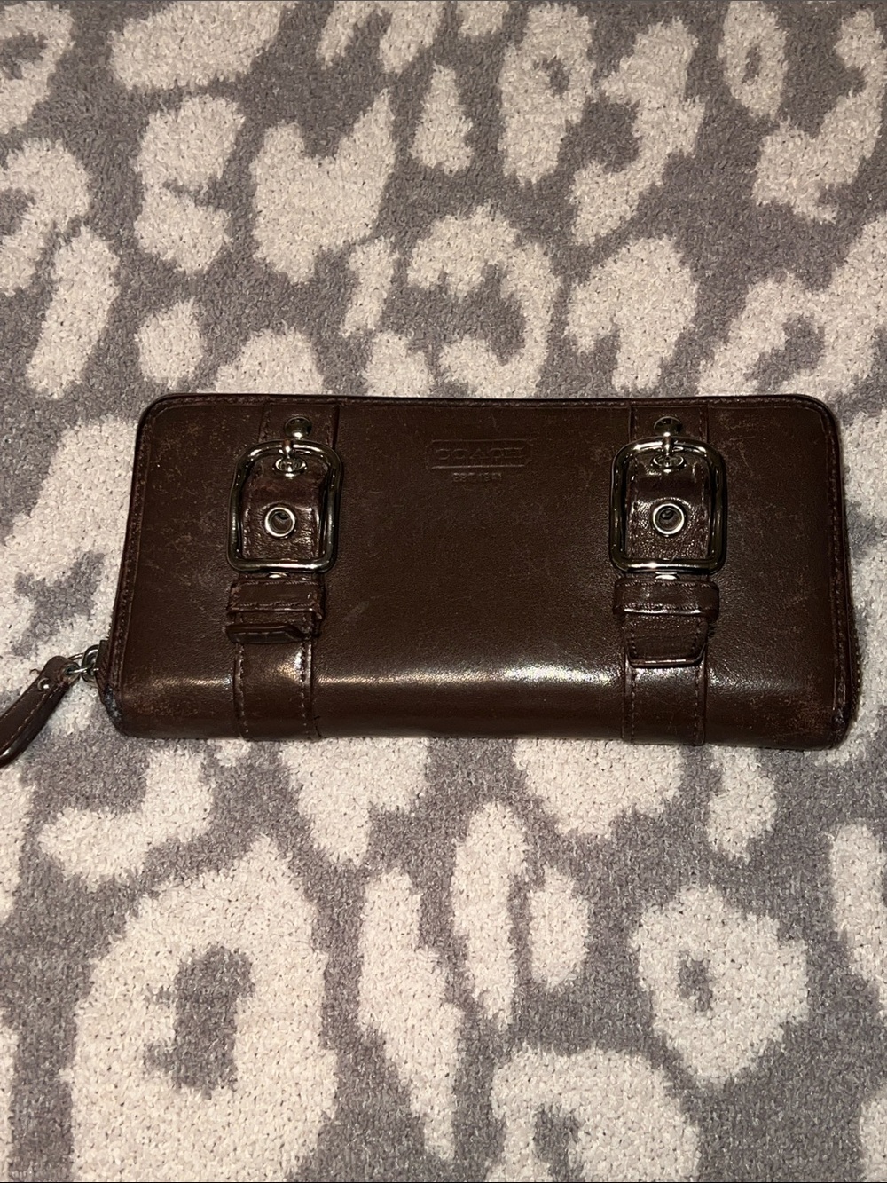 Vintage Coach Zoe Double Pouch Zip Around Wallet - Picture 9 of 15